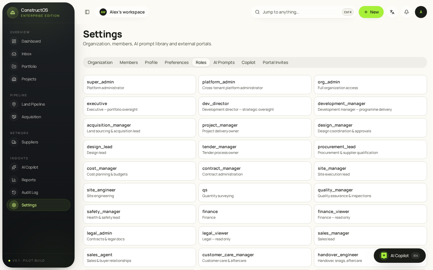 Construct OS — Roles